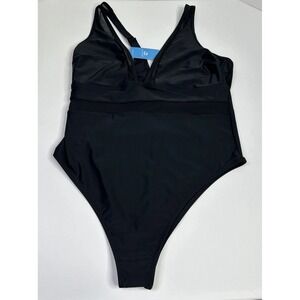 CUPSHE One Piece Swimsuit Women's 2X Tummy Control Black No Cup Pads New FLAWS**